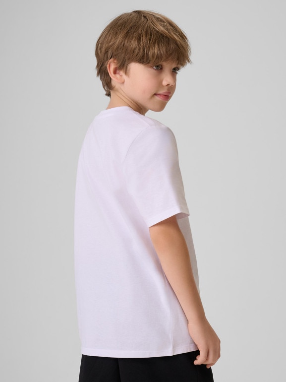 Chłopięcy t-shirt z nadrukiem 4F 4FJRSS26TTSHM4280 - biały