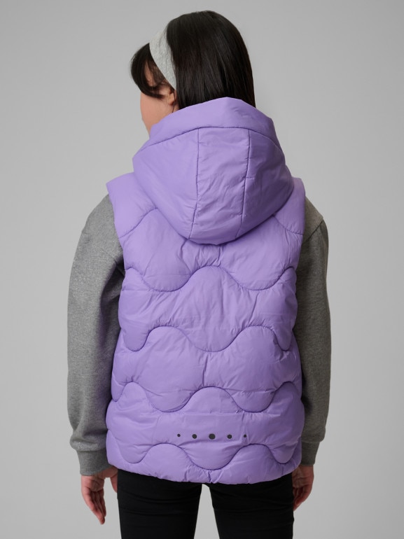 Dziewczęcy bezrękawnik z kapturem 4F 4FJRSS26TVJAF355 - fioletowy