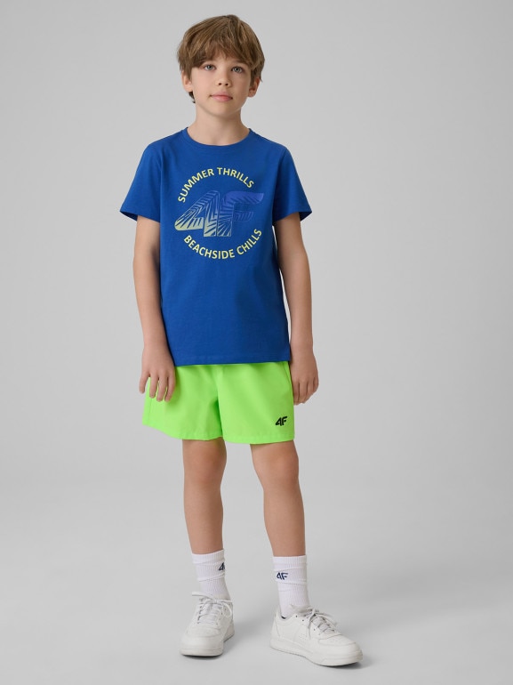 Chłopięce spodenki plażowe 4F 4FJRSS26UBDSM217 - zielone