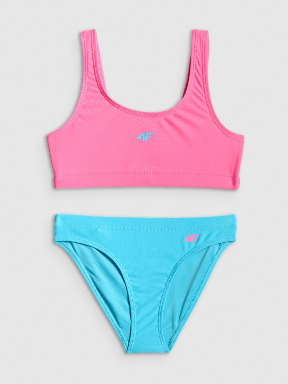 Dziewczęcy kostium kąpielowy dwuczęściowy 4F 4FJRSS26UBKSF062 - multikolor