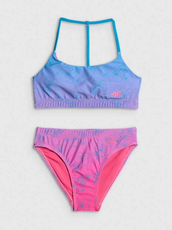 Dziewczęcy kostium kąpielowy dwuczęściowy 4F 4FJRSS26UBKSF067 - multikolor