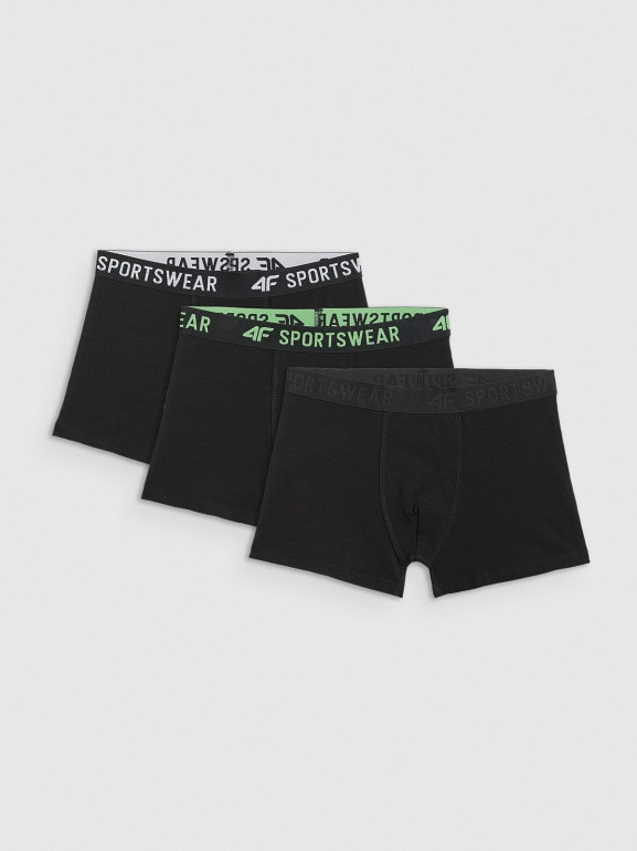 Chłopięce bokserki (3-pack) 4F 4FJRSS26UBXSM095 - czarne