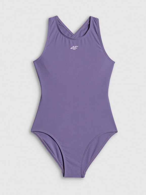 Dziewczęcy kostium kąpielowy jednoczęściowy 4F 4FJRSS26USWSF166 - fioletowy