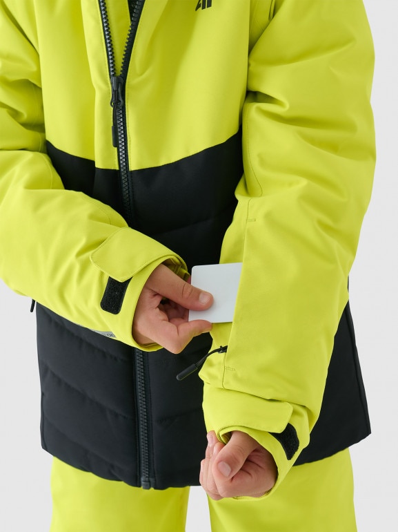 Chłopięca kurtka narciarska 4F 4FJWAW24TTJAM535 - zielona