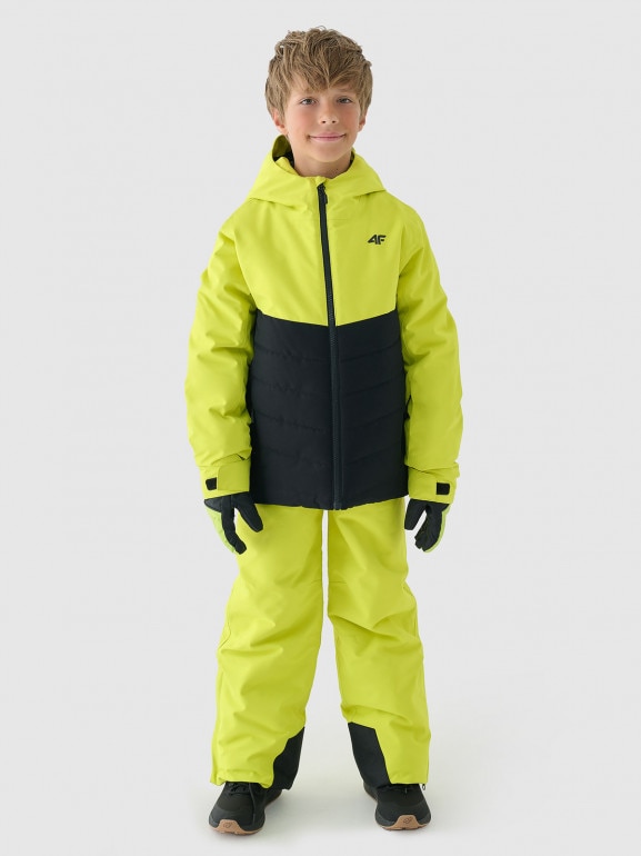 Chłopięca kurtka narciarska 4F 4FJWAW24TTJAM535 - zielona