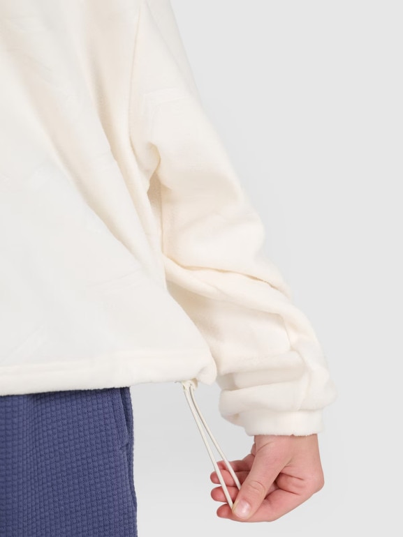 Dziewczęcy polar ze stójką 4F 4FJWAW25TFLEF342 - biały