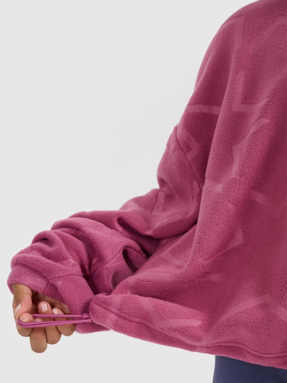 Dziewczęcy polar ze stójką 4F 4FJWAW25TFLEF342 - różowy