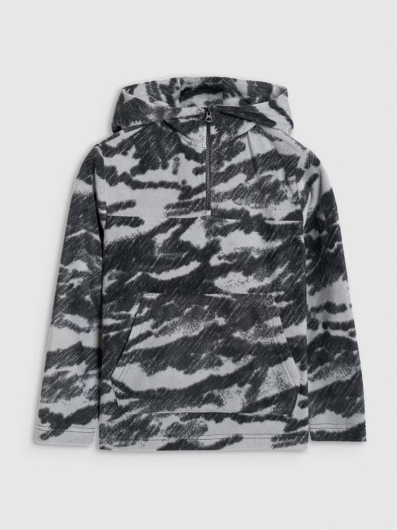 Chłopięcy polar z kapturem 4F 4FJWAW25TFLEM350 - multikolor