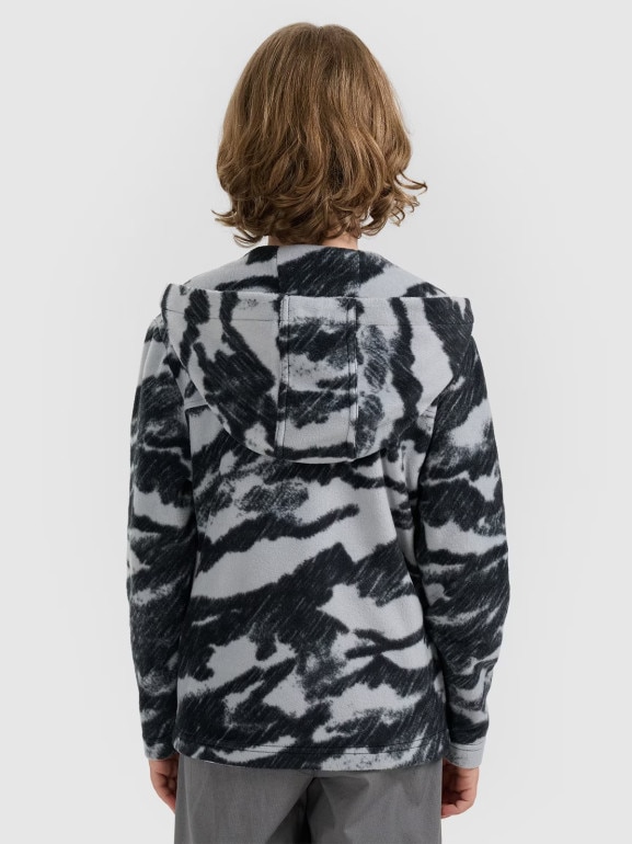 Chłopięcy polar z kapturem 4F 4FJWAW25TFLEM350 - multikolor