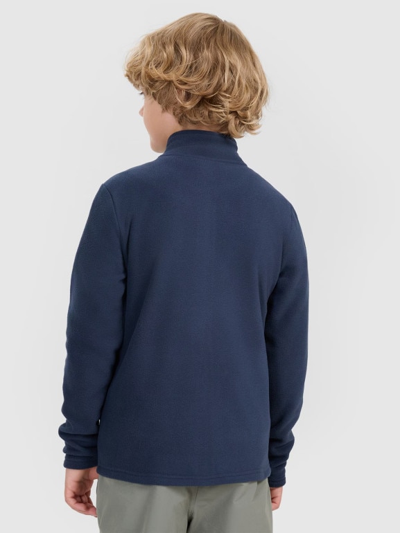 Chłopięcy polar ze stójką 4F 4FJWAW25TFLEM413 - granatowy