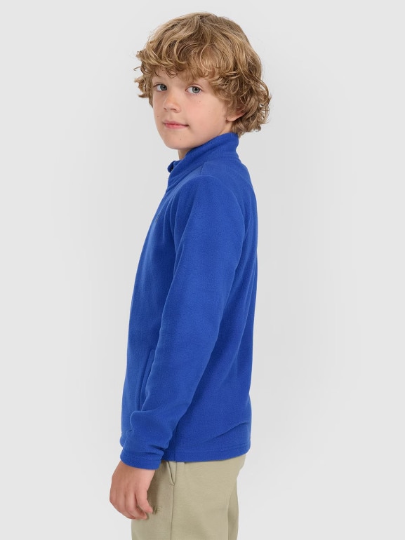 Chłopięcy polar ze stójką 4F 4FJWAW25TFLEM413 - niebieski