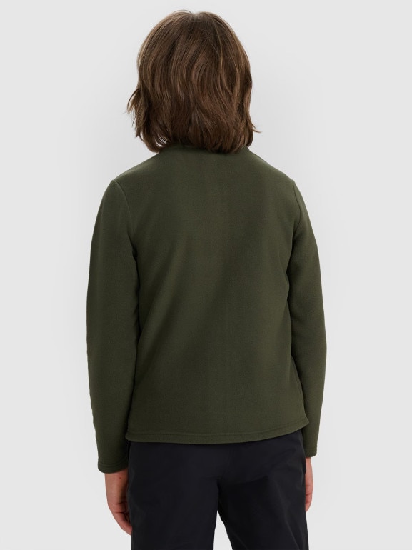 Chłopięcy polar ze stójką 4F 4FJWAW25TFLEM413 - khaki