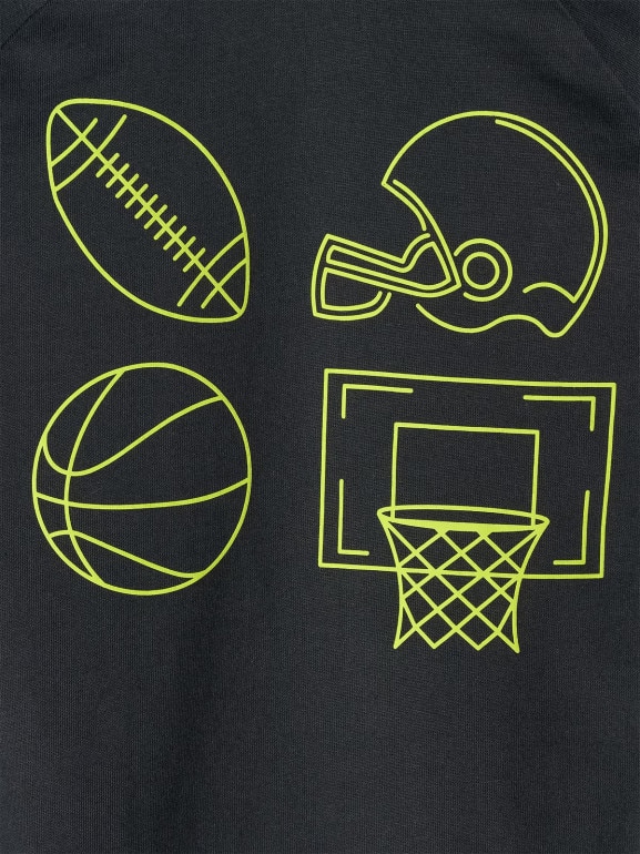 Chłopięcy longsleeve z nadrukiem 4F 4FJWAW25TLONM484 - czarny