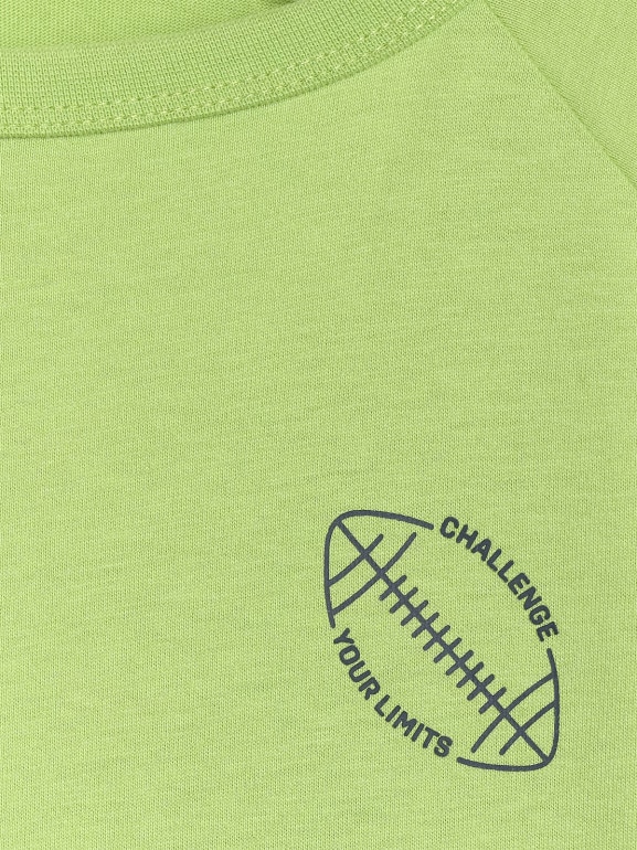 Chłopięcy longsleeve z nadrukiem 4F 4FJWAW25TLONM484 - zielony