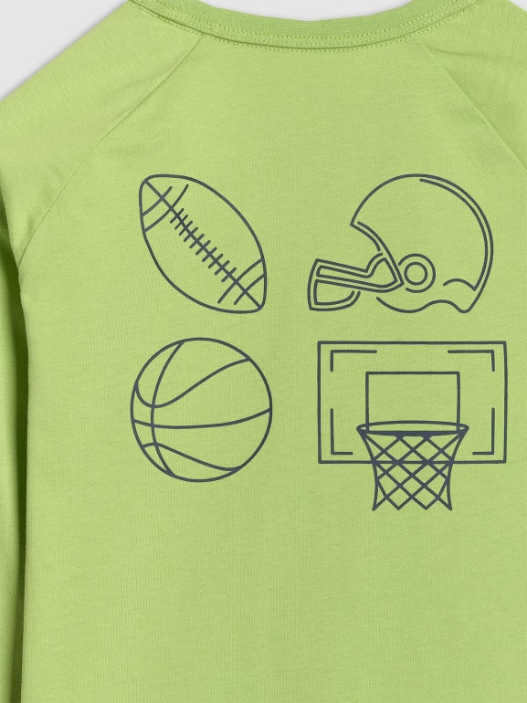 Chłopięcy longsleeve z nadrukiem 4F 4FJWAW25TLONM484 - zielony