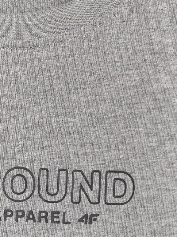Chłopięcy longsleeve z nadrukiem 4F 4FJWAW25TLONM485 - szary