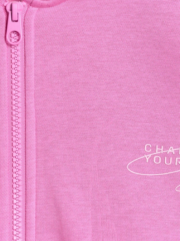 Dziewczęca bluza rozpinana z kapturem 4F 4FJWAW25TSWSF1941 - różowa