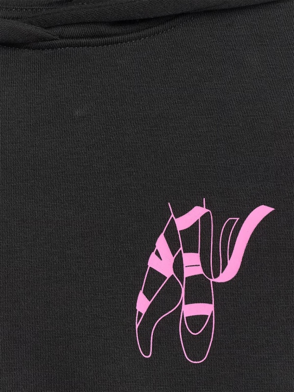 Dziewczęca bluza nierozpinana z kapturem 4F 4FJWAW25TSWSF2147 - czarna