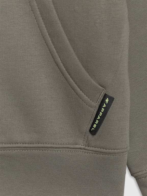 Chłopięca bluza ze stójką bez kaptura 4F 4FJWAW25TSWSM1956 - khaki