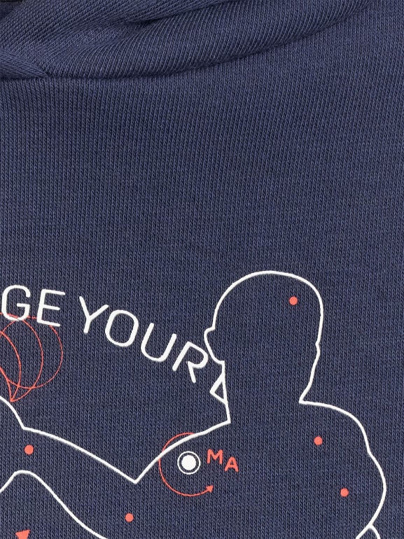 Chłopięca bluza nierozpinana z kapturem 4F 4FJWAW25TSWSM1958 - granatowa