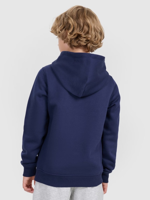 Chłopięca bluza nierozpinana z kapturem 4F 4FJWAW25TSWSM1958 - granatowa