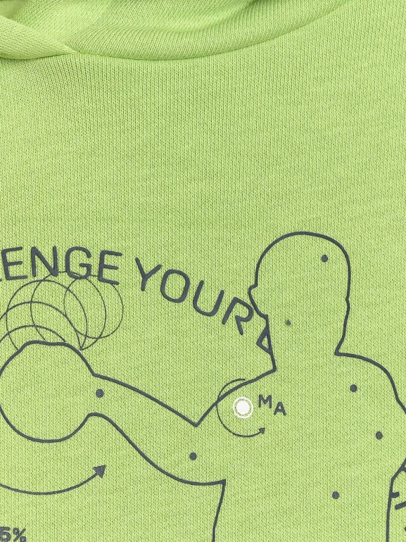 Chłopięca bluza nierozpinana z kapturem 4F 4FJWAW25TSWSM1958 - zielona