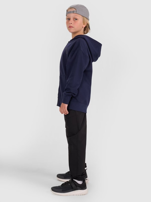 Chłopięca bluza rozpinana z kapturem 4F 4FJWAW25TSWSM2135 - granatowa