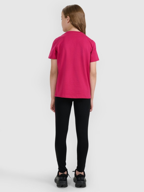 Dziewczęce legginsy dzianinowe 4F 4FJWAW25TTIGF243 - czarne