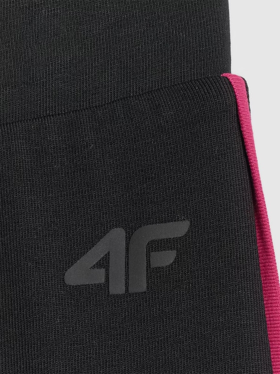 Dziewczęce legginsy dzianinowe 4F 4FJWAW25TTIGF243 - czarne