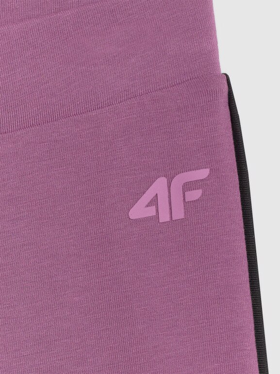Dziewczęce legginsy dzianinowe 4F 4FJWAW25TTIGF243 - fioletowe