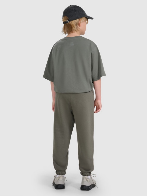 Chłopięce spodnie dresowe joggery 4F 4FJWAW25TTROM1257 - szare