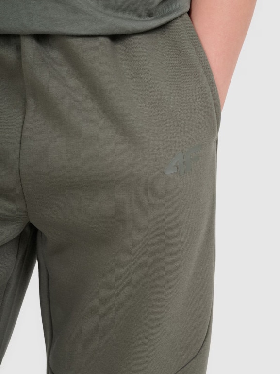 Chłopięce spodnie dresowe joggery 4F 4FJWAW25TTROM1257 - szare