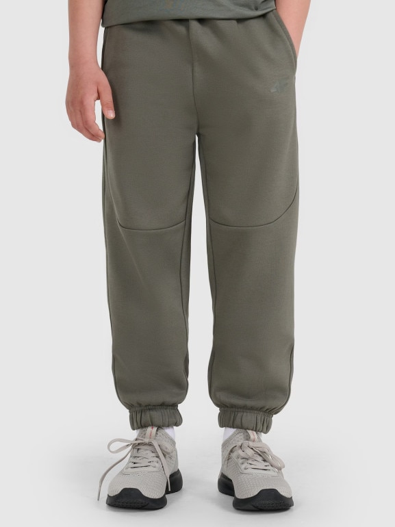 Chłopięce spodnie dresowe joggery 4F 4FJWAW25TTROM1257 - szare