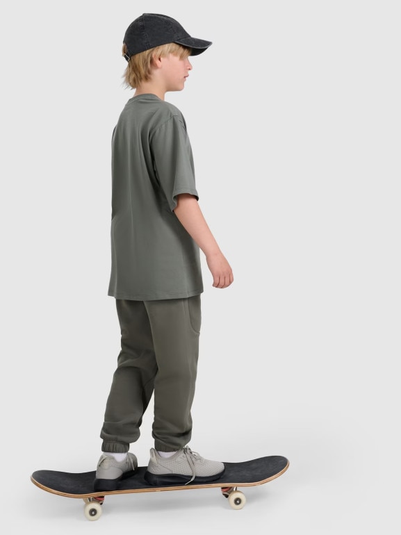 Chłopięce spodnie dresowe joggery 4F 4FJWAW25TTROM1257 - szare