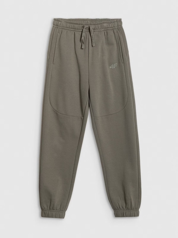 Chłopięce spodnie dresowe joggery 4F 4FJWAW25TTROM1257 - szare