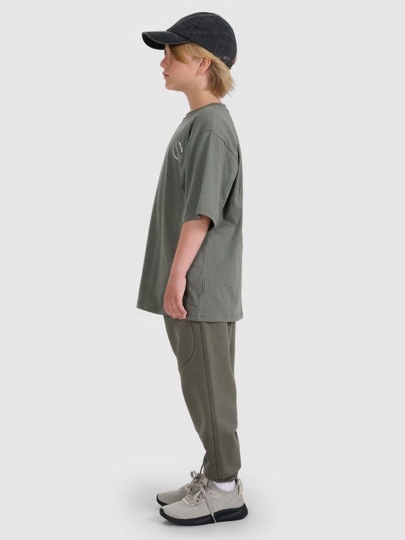 Chłopięce spodnie dresowe joggery 4F 4FJWAW25TTROM1257 - szare