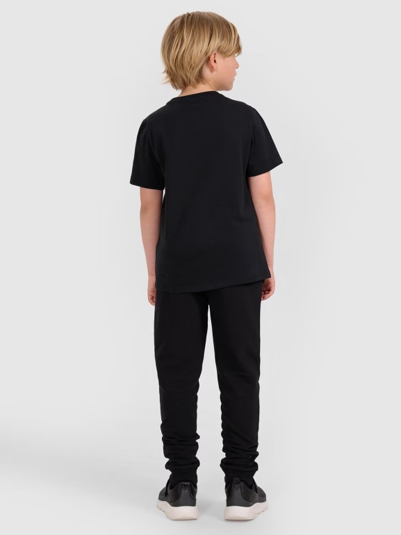 Chłopięce spodnie dresowe joggery 4F 4FJWAW25TTROM1258 - czarne