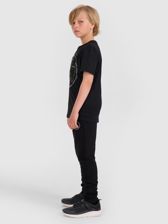 Chłopięce spodnie dresowe joggery 4F 4FJWAW25TTROM1258 - czarne
