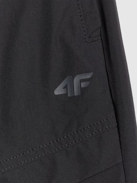 Chłopięce spodnie joggery casual 4F 4FJWAW25TTROM1259 - czarne