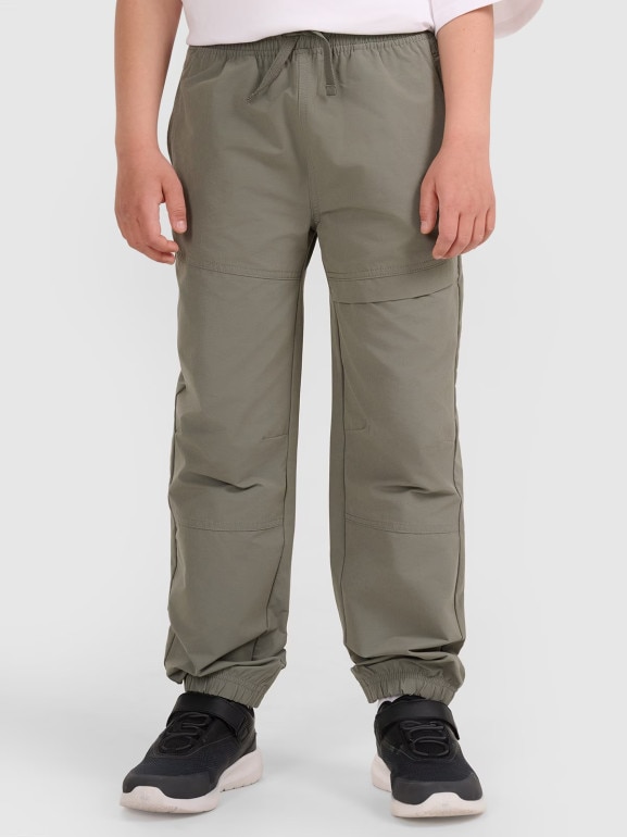 Chłopięce spodnie joggery casual 4F 4FJWAW25TTROM1259 - szare