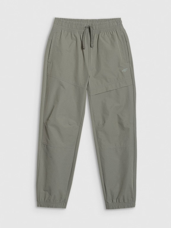 Chłopięce spodnie joggery casual 4F 4FJWAW25TTROM1259 - szare