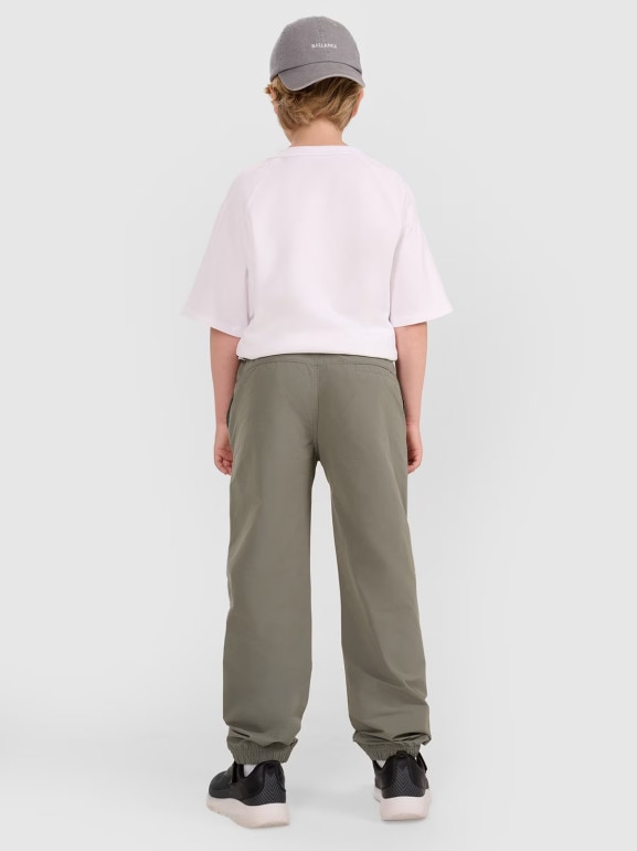 Chłopięce spodnie joggery casual 4F 4FJWAW25TTROM1259 - szare