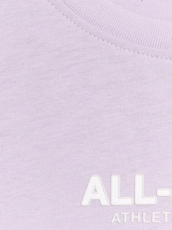 Dziewczęcy t-shirt z nadrukiem oversize 4F 4FJWAW25TTSHF2387 - fioletowy