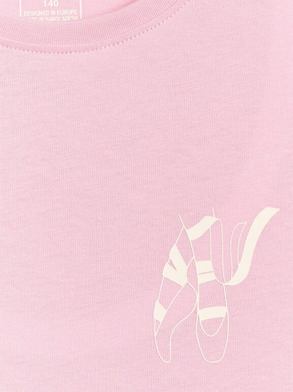 Dziewczęcy t-shirt z nadrukiem 4F 4FJWAW25TTSHF2396 - różowy