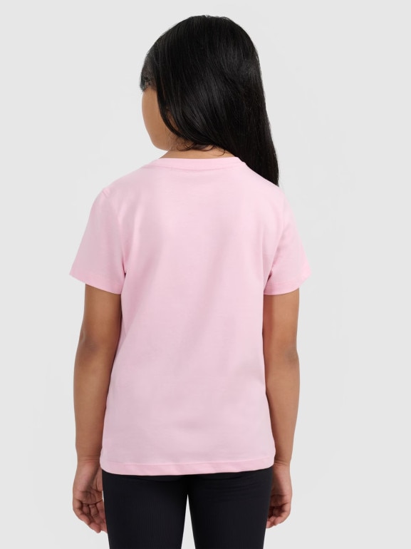 Dziewczęcy t-shirt z nadrukiem 4F 4FJWAW25TTSHF2396 - różowy