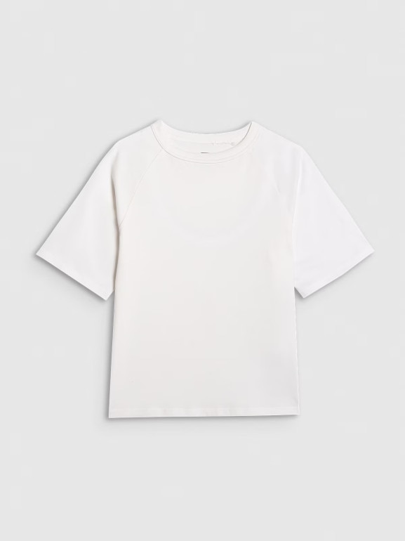 Chłopięcy t-shirt oversize 4F 4FJWAW25TTSHM2411 - biały