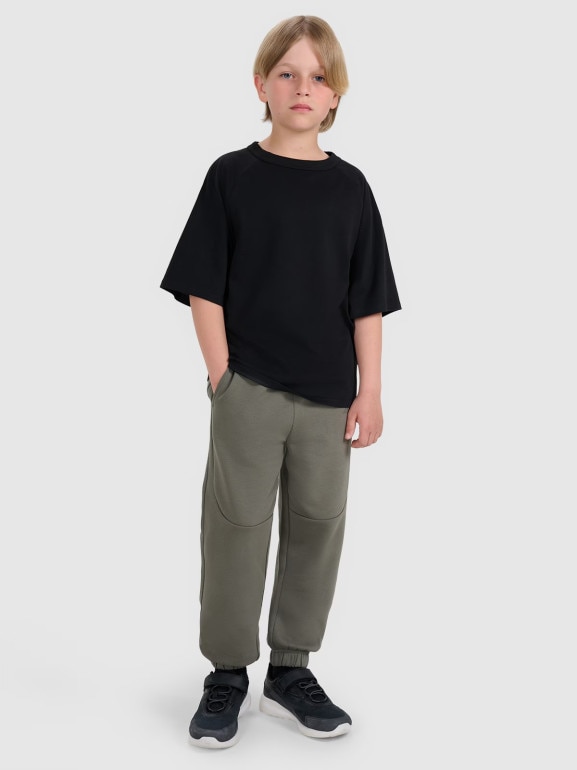 Chłopięcy t-shirt oversize 4F 4FJWAW25TTSHM2411 - czarny