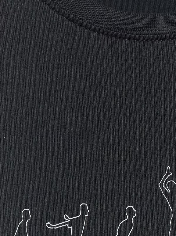 Chłopięcy t-shirt z nadrukiem 4F 4FJWAW25TTSHM2414 - czarny