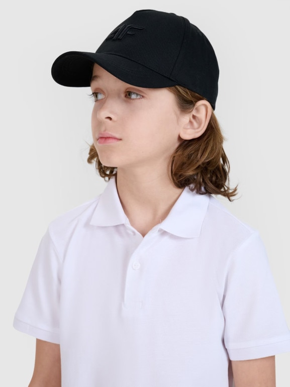 Dziecięca koszulka polo 4F 4FJWMM00TPTSU513 - biała