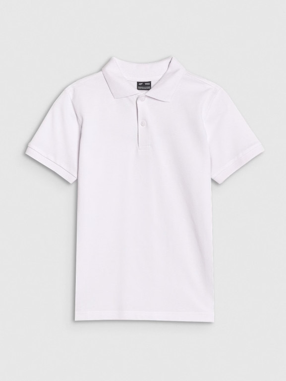 Dziecięca koszulka polo 4F 4FJWMM00TPTSU513 - biała